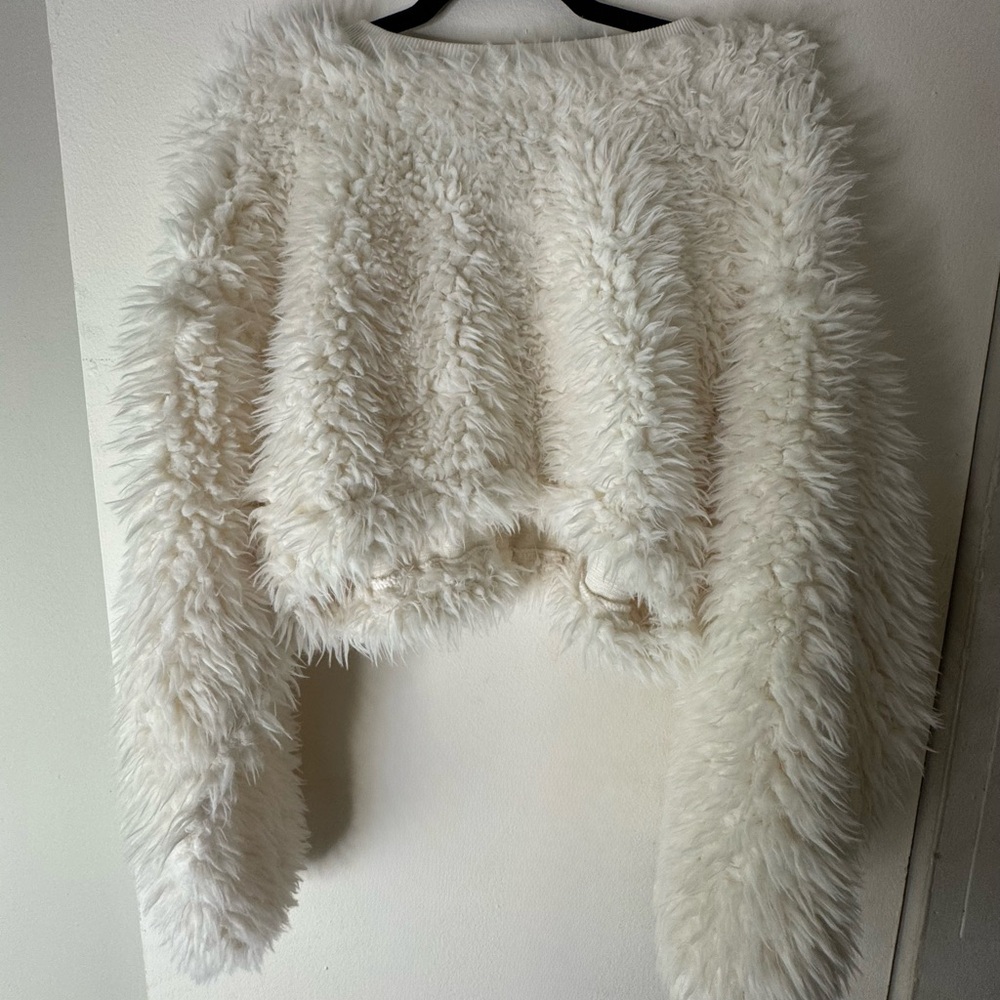 Chic White Faux Fur Sweater